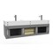 Castello Usa Amazon 60" Wall Mounted Gray Vanity With White Top And Brushed Nickel Handles CB-MC-60G-BN-2056-WH - alternate 6